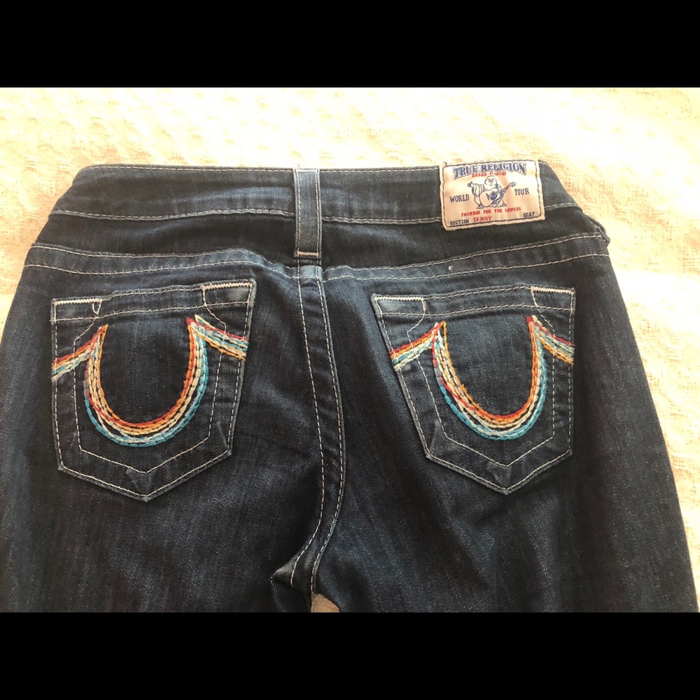True Religion Dark Wash Skinny Jeans - Size 26